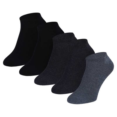 Apollo - Heren sneakersokken - Navy Blauw - 5-Pak - Maat 41/46 - Enkelsokken heren - Sneakersokken heren 43 46 - Sneakersokken heren