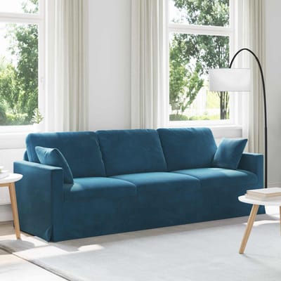 vidaXL - Bank - Blauw - 228 - x - 78 - x - 80 - cm - Fluweel