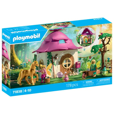 PLAYMOBIL Magische Eenhoorns - Feeënhuis met gouden eenhoorn en stal - Met oplichtende slinger voor magische nachten - 71838