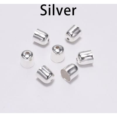 50-100 Stuks Slot Krimp Eindkapjes Leer Koorden Eindpunt Kralen Dopjes Passend Voor 4 -12Mm Sluitingen Voor Doe-Het-Zelf Sieraden Maken Onderdelen Benodigdheden 4 x5mm-100pcs