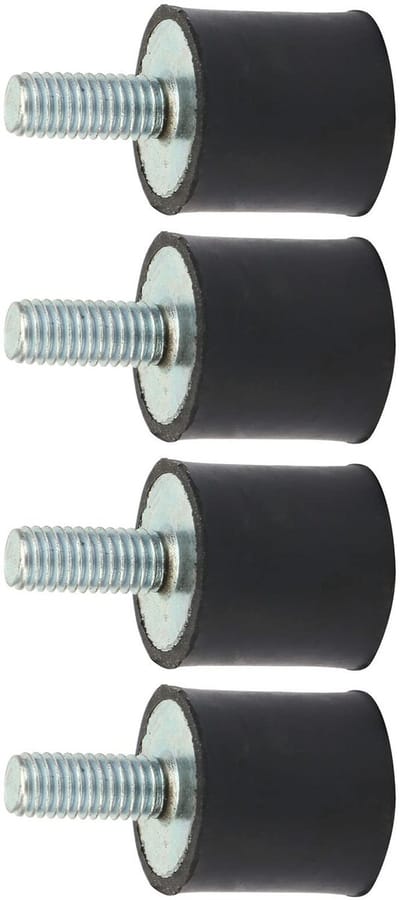 Dailygoods- Schokdempers 4 Stuks - Rubberen Steunen - Anti-vibratie Voeten - Silentblock - Geschikt voor Airconditioning - Materiaal: Rubber/Metaal - Rubberen Buffers