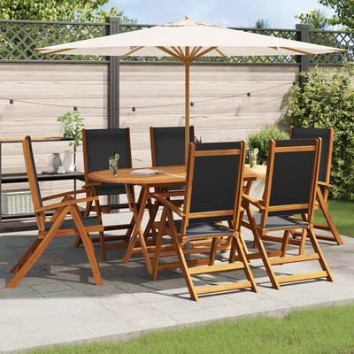 vidaXL - Klapstoelen - 6 - stuks - van - massief - acaciahout - en - textilene