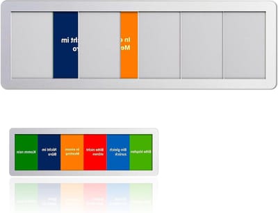 Deurbordje - Kamerstatus bord - Storing voorkomen - Praktisch schuifsysteem - 25 x 8 cm - Wit met zwart