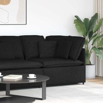 vidaXL - Modulaire - hoekmodule - bank - met - kussens - 100 - cm - zwart