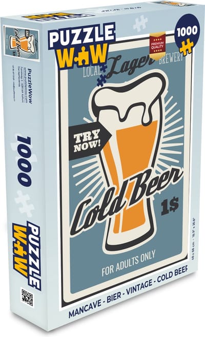 Puzzel Mancave - Bier - Vintage - Cold Beer - Legpuzzel - Puzzel 1000 stukjes volwassenen