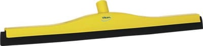 Vikan Klassieke Vloertrekker - Vast Nek - Zwarte Rubber - 40cm - Geel