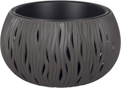 Omgoods - Kunststof Bloempot Sandy Bowl in Antraciet