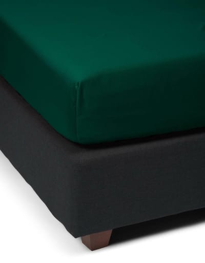 ESSENZA Satin Hoeslaken Pine green - 90x200 cm
