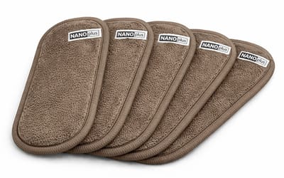 NanoPlus Brillendoekjes 5 Stuks – Taupe – Nanovezel (Microvezel) – Krasvrij & Streeploos – Voor Bril en Schermen