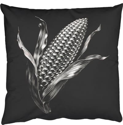 Sierkussens - Kussentjes Woonkamer - 50x50 cm - Maïskolf - Glanzend metaal - Elegant