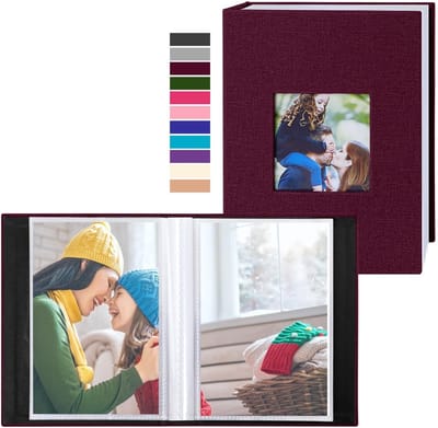 Dailygoods- Fotoalbum 10x15 - 2 Verpakkingen - 100 Foto's - Zuurvrij - Linnen - Verticale Fotohouder - Fotoboek