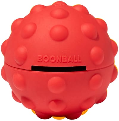Boondog Boonball - Afneembare Grip voor Hondenriem - 2-in-1 Grip en Bal - Extra Controle - Speelbal Hond - Red