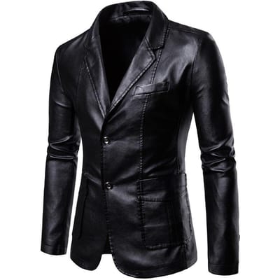 Lente en Herfst Heren Koreaanse Stijl Leren Jas PU Motorjas Heren Slim Leren Jas Heren Amerikaanse Maat Jas 6XL black
