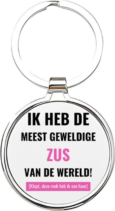 Akyol - ik heb de meest geweldige zus van de wereld Sleutelhanger - Zus - de leukste zus - zus sleutelhanger - zussen sleutelhanger - sleutelhanger zus - familie sleutelhanger - verjaardagscadeautje - zus cadeau - sister - zusje - 4 x 7,5 CM