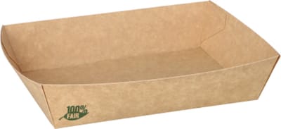 80 Snackbakje, karton pure 4 cm x 11 cm x 16 cm bruin 100% Fair extra large