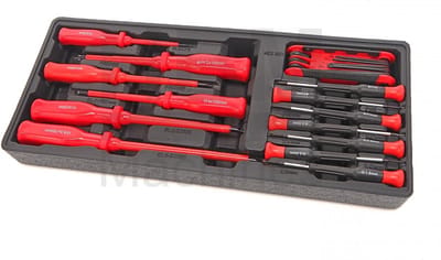 HBM 22-delige schroevendraaierset inlay voor HBM gereedschapswagen