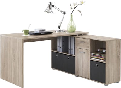 Bureau Apollo Eiken - 135,7x135,7cm - Hoekbureau - Met opbergruimte - Hoogte 74.2 cm