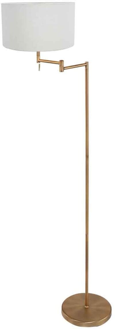 Bronskleurige vloerlamp Bella 3871BR van Mexlite met uitklapbaar metaalmateriaal, 154 cm hoog en 45 cm reikwijdte, geschikt voor binnengebruik
