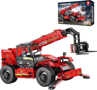 Bouwstenen Vorkheftruck - Constructieset Techniek - Model Bouwen - Telescopische Arm - 51 cm Lengte - Grijs