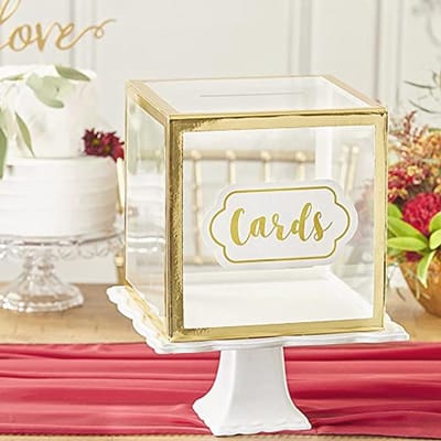 Opvouwbare Acryl Kaartenbox met Gouden Frame