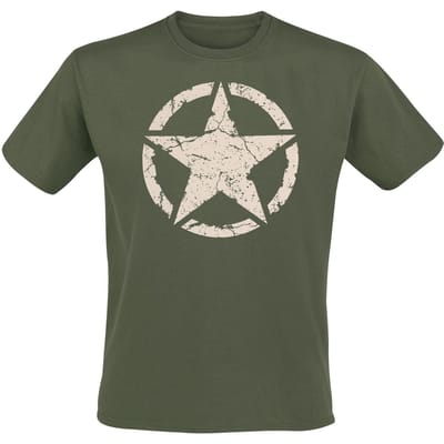 Gasoline Bandit - Rockabilly T-shirt - Army Star olijfkleurig - S tot 3XL - voor Mannen - olijf