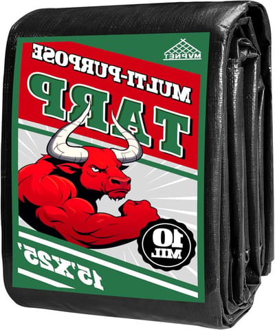 Zwaar Werk Tarp - Waterdicht Zeil - Buiten Beschermen - Scheur- en Slijtvast - 15x25 ft - Groen/Zwart