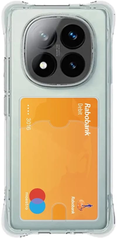 Transparant Hoesje met Pasjeshouder Geschikt voor Xiaomi Poco X7 / Redmi Note 14 Pro 5G | Back Cover Dun TPU | Schokbestendig | Ultra Dun | Kaarthouder Achterkant | Shockproof | Doorzichtig