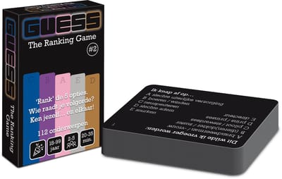 GUESS The Ranking Game #2 - Kaartspel - pocketformaat partyspel / vragenspel / raadspel - gespreksstarter in spelvorm - scoor door iemands 'ranking' te raden - 112 onderwerpen - 2-5 spelers - voor groepen vrienden OF tijdens je date!