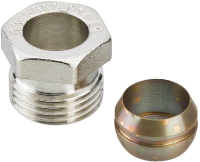 Danfoss Klemverbinder R 1/2 buitendraad op 14mm voor stalen en koperen buizen (10st,), 013G4114