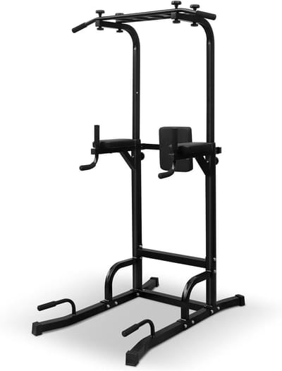 Krachtstation Fitness - Trainingsrek Thuistrainen - Spieropbouw Thuistraining - Verstelbare Hoogte - Tot 200 kg - Zwart