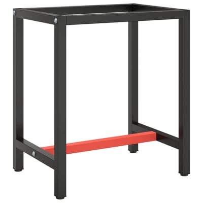 vidaXL - Werkbankframe - 70x50x79 - cm - metaal - matzwart - en - matrood
