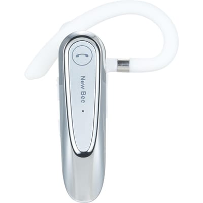 New Bee Business Headphones Enkele In-Ear Draadloze BT5.0 Oortelefoon Handsfree met Dubbele Microfoon CVC8.0 wit
