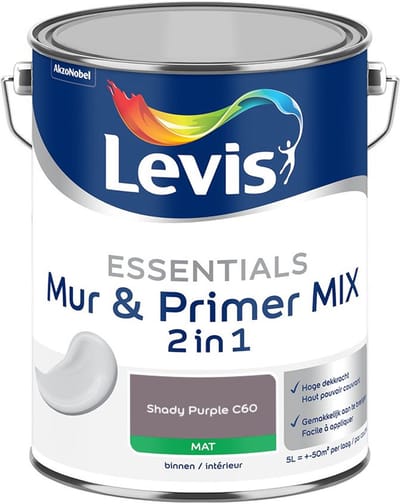 Levis - Essentials Mur & Primer Mix - Shady Purple C60 - Mengverf - 5 L