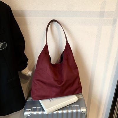 Retro Zacht suède Brood voor Dames Nieuwe Stijl Herfst en Winter Populair Grote capaciteit Schoudertas Moeder-van-kleine Bucket Bag