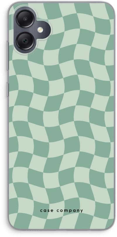 Case Company® - Hoesje geschikt voor Samsung Galaxy A05 hoesje - Grid Groen - Soft Cover Telefoonhoesje - Bescherming aan alle Kanten en Schermrand
