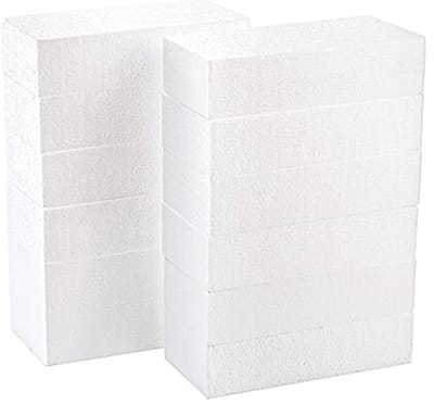 Set van 12 rechthoekige schuimblokken voor ambachten en decoraties – 20 x 10 x 5 cm