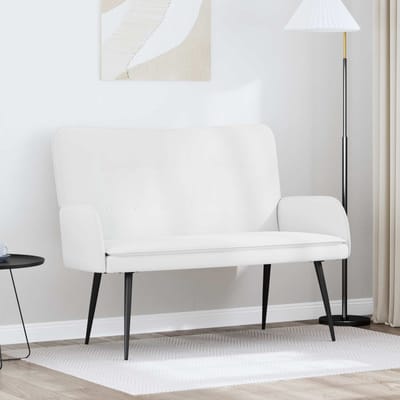 vidaXL - 2-Zits - Sofa - Wit - 115 - x - 61 - x - 87 - cm - Stof