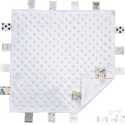Soft Touch Knuffeldoekje Nppen Met Labels Wit 35 x 35 Cm