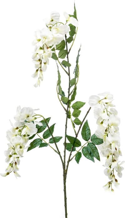 Emerald - Kunstbloem Blauweregen 70cm crème - Kunstplant voor binnen