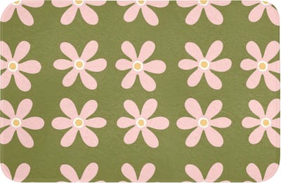 WC mat 60x40 cm - Antislip - Bloem - Modern - Groen - Toiletmat - Vloermat - Douchemat - Toilet tapijt - Toiletmatten