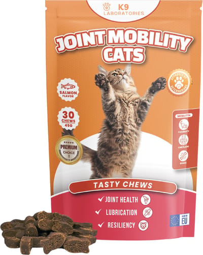 Joint mobility kat - Voedingssupplement voor kat met gewrichtsklachten - 30 stuks - Bij ED, HD, kreupel lopen en pijn bij bewegen - Visvormige Kattensnoepjes - smakelijk en makkelijk te geven