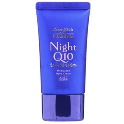 Kose - CoenRich The Premium Q10 Wrinkle White Night Medicated Hand Cream 60g