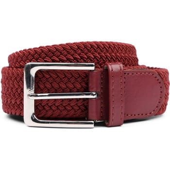 Suitable Geweven Riem Bordeaux - Maat 85 - Dames en Heren - Elastisch gevlochten stretch riem - 3,5cm breed - Riem gevlochten