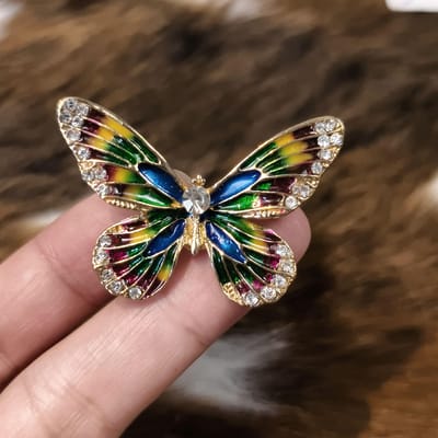 Vintage Zware Industrie Kristallen Vlinder Serie Speld Broche Voor Vrouwen Mannen Mode Klassiek Verfijnd Emaille Pin Corsages blue