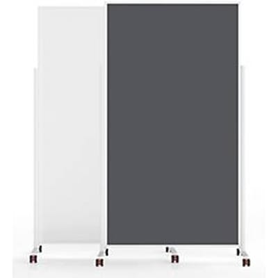 Magnetoplan mobiel presentatiebord VarioPin White, staand/liggend, dubbelzijdig, magnetisch, B 1000 x H 1800 mm, staal/vilt/aluminium, wit/grijs/wit