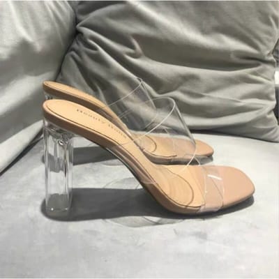 Zomer Dames Pumps Sandalen Pvc Jelly Slippers Open Teen Hoge Hakken Dames Transparante Plexiglas Slippers Schoenen Hak Transparante Sandalen 34 gray