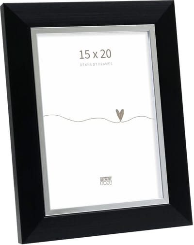 Deknudt Frames fotolijst S45VH2 - zwart met zilverbies - foto 15x20 cm