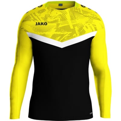 Jako Iconic Sweater Kinderen - Zwart / Zachtgeel | Maat: 116