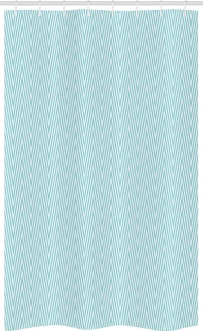ABAKUHAUS Douchgordijn – Geometrische Strepen 120x180 cm – Babyblauw/zeegroen