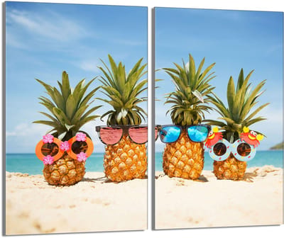 TMK ArtDeko Ananas Serie - Glazen Beschermplaat - 2x30x52 cm - Hittebestendig - Veelzijdig Gebruik